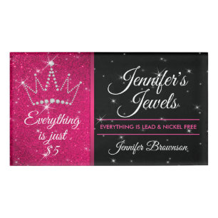 Black Pink Crown Jewellery Accessory Star Name Tag