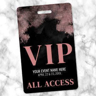 Black Pink Custom Event VIP ID Badge