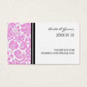Black Pink Damask Wedding Favour Tags