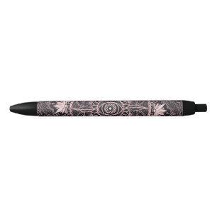 Black Pink Eye Mandala Ink Pen