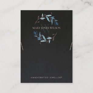 BLACK PINK FOLIAGE MONOGRAM NECKLACE DISPLAY LOGO BUSINESS CARD