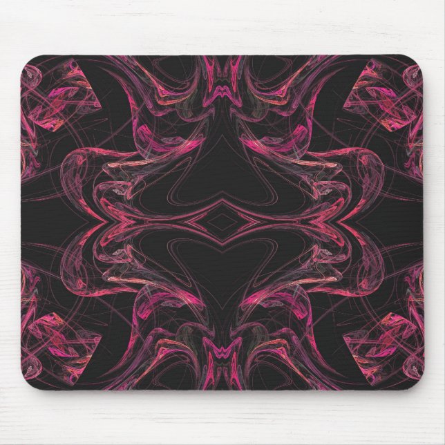 Black & Pink Fractal Mousepad (Front)