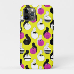 Black Pink Funny Nautical Cats iPhone 11 Pro Case