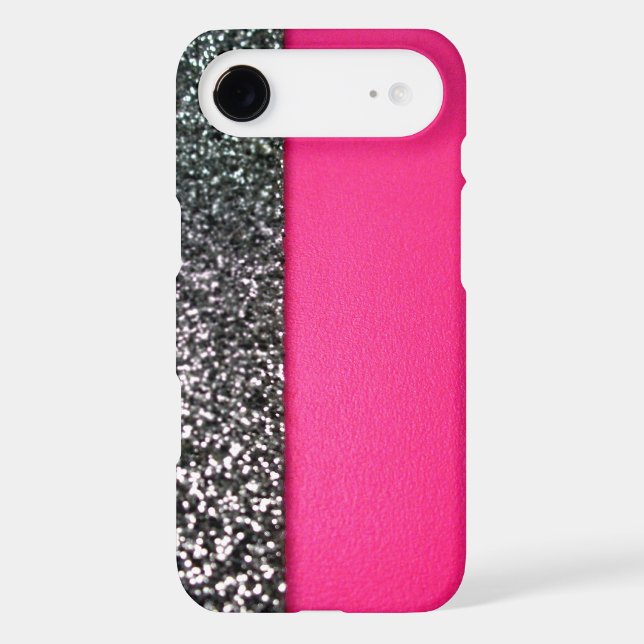Black & pink glitter iphone cover (Back)