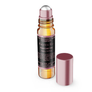 Black & Pink Glitter Perfume Roller Bottle label
