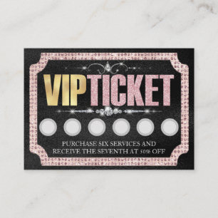 Black & Pink Glitter VIP Customer Loyalty Card