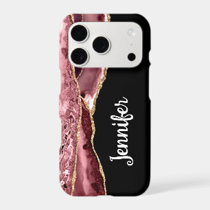 Black Pink Gold Faux Crystal