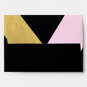 Black Pink & Gold Modern Trendy Party Envelope