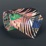 Black Pink Green White Tropical Plants Neck Tie<br><div class="desc">Men's pattern tie features a collage of tropical plants in pink, green, yellow and white on black. MORE designs in store. Cool for the office, a night on the town, a wedding, for the groom or groomsmen or give as a gift to your husband, dad, brother or best friend. Make...</div>