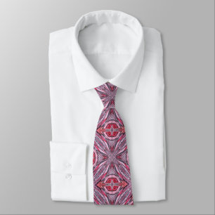 Black Pink Grey Doodle Art Abstract Watercolor Tie