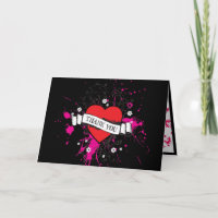 Black & Pink Grungy Heart Music Themed Wedding