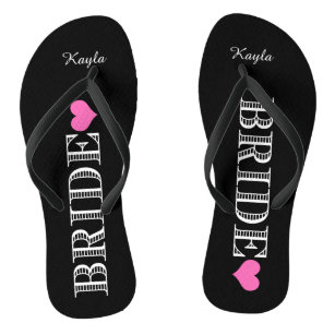 Black/Pink Heart Bride's Thongs