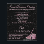 Black Pink Janitorial Maid House Clean Flyer<br><div class="desc">Black Pink Janitorial Maid House Clean</div>