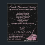 Black Pink Janitorial Maid House Clean Flyer<br><div class="desc">Black Pink Janitorial Maid House Clean</div>