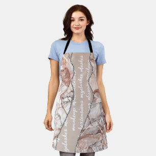 Black Pink Lashes Professional Marble Agate Glam Apron
