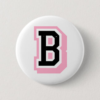 black pink Letter B 6 Cm Round Badge