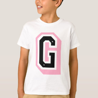 black pink letter G T-Shirt