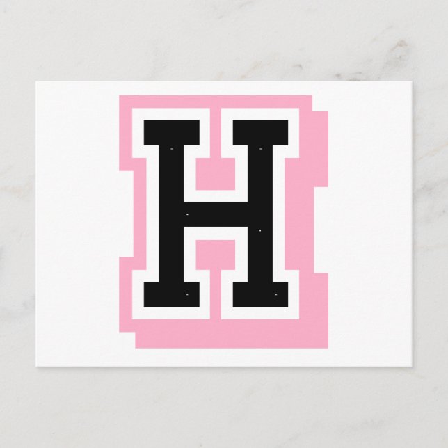 black pink letter H Postcard (Front)