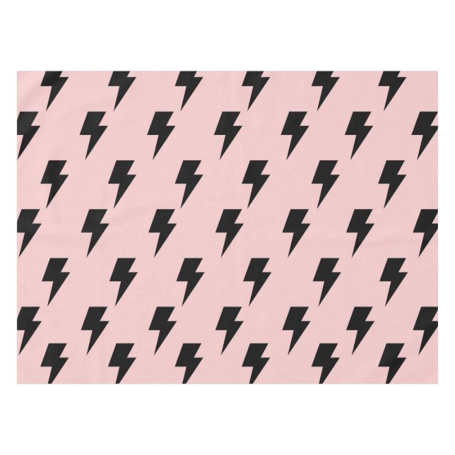 Black Pink Lightning Y2K Indie Modern Dining Tablecloth (Front (Horizontal))