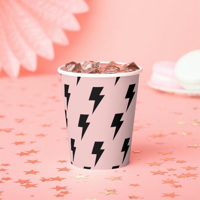 Black Pink Lightning Y2K Indie Trendy Parties Cup (Insitu)