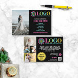 Black Pink Logo Photos Promo Small Business Flyer<br><div class="desc">Black, yellow, and hot pink marketing flyers for your small business personalised with your logo, photos, QR code, and custom text. Personalised promo flyers for your small business, perhaps photography, landscaping, beauty, wellness, and more. Add photos, address, social media, phone number and any information your future clients and customers might...</div>