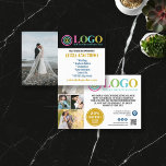 Black Pink Logo Photos Promo Small Business Flyer<br><div class="desc">Black, yellow, and hot pink marketing flyers for your small business personalised with your logo, photos, QR code, and custom text. Personalised promo flyers for your small business, perhaps photography, landscaping, beauty, wellness, and more. Add photos, address, social media, phone number and any information your future clients and customers might...</div>