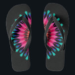 Black/Pink Lotus Flower Thongs<br><div class="desc">It is Fun,  custom wedding flip flops with black and pink lotus flower.</div>