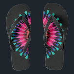 Black/Pink Lotus Flower Thongs<br><div class="desc">It is Fun,  custom wedding flip flops with black and pink lotus flower.</div>