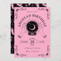 Black pink magic moon crystal ball birthday