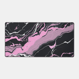 Black & Pink Marble Desk Mat