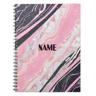 Black & Pink Marble Notebook