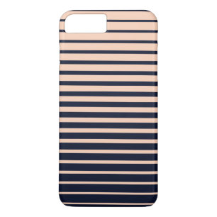 Black & Pink Monogram Stripes iPhone 8 Plus/7 Plus Case