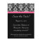 Black Pink Passion Damask Save the Date Card