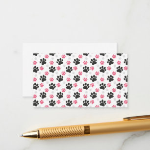 Black Pink Paw Print Dog Owner Puppy Lover Pets Enclosure Card