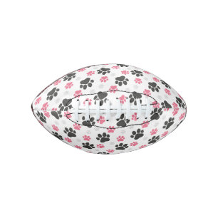 Black Pink Paw Print Dog Owner Puppy Lover Pets Football