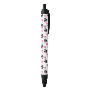 Black Pink Paw Print Dog Owner Puppy Lover Pets Ink Pen