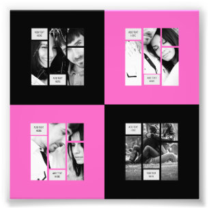 Black Pink PHOTO Template - Transfer To ANY Gift