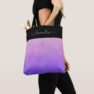 Black Pink Purple Blue rustic elegant personalised Tote Bag