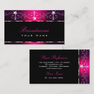 Black Pink Purple Orante Sparkle Diamonds Stylish Business Card