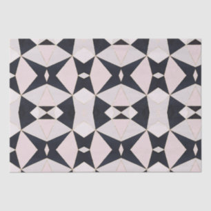Black Pink Rose Gold Kaleidoscope Geometric Tissue Paper