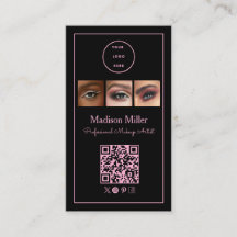 Black Pink Script Logo QR Code Photo Makeup