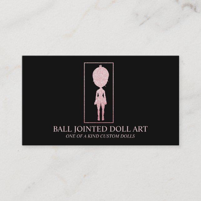 Black Pink Sculpt Doll Collector Business Card (Front)