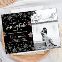 Black Pink Silver Winter Baby Shower Photo