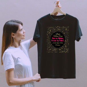 Black Pink Star Best Mum Ever Modern Mothers Day T-Shirt