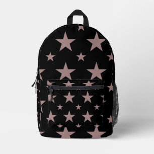 Black Pink Stars Pattern Pastel Constellation Printed Backpack
