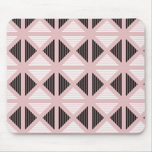Black & Pink Stripes Mouse Pad