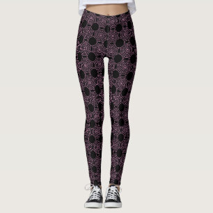 Black Pink Swirl Leggings