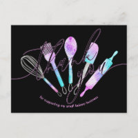 Black Pink Teal Pastry Chef Bakery Thank You