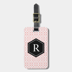 Black & Pink Trellis Luggage Tag