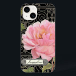 Black Pink Vintage Elegant Stylish Peony Floral Case-Mate iPhone 14 Case<br><div class="desc">With a black blackground an a grey, wrought iron trellis behind the floral design, this artwork was created from an elegant, vintage style painting by Audrey Jeanne Roberts. This botanical style peony flower blossom is in pinks ranging from blush pink to bright pink with vining foliage and a cast iron...</div>